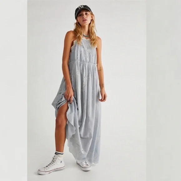 Free People Rosalia Embroidered Apron Dress